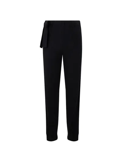 Alberta Ferretti Draped-detail Straight Trousers In Black