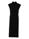 Alberta Ferretti Fitted Midi Dress With Cap Sleeves