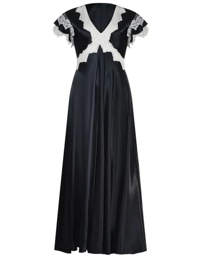 Alberta Ferretti V-neck Dress In Black