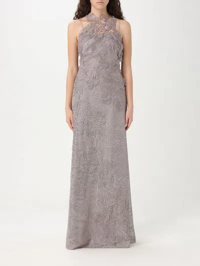 Alberta Ferretti Alberta Ferreti Macrame Foliage Long Dress In Beige