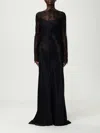 Alberta Ferretti Women Lace Satin Dress In Black