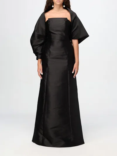 Alberta Ferretti A-line Long Dress In Schwarz