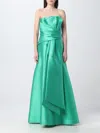 Alberta Ferretti Green Mikado Long Bustier In Blue