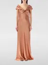 Alberta Ferretti Bow-detail Satin Slip Dress In Dust
