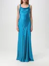 Alberta Ferretti Blue Dress With Cut-out Detail On The Back In Gnawed Blue