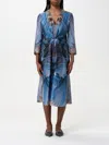Alberta Ferretti Woman Midi Dress Sage Green Size 12 Silk, Elastane In Gnawed Blue