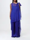 Alberta Ferretti Blue Trousers With Flowing Overlay In Hellblau