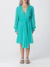 Alberta Ferretti Cape-detail Maxi Dress In Green