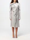 Alberta Ferretti Hanging Long-sleeved Dress In Grau 1