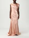 Alberta Ferretti Womens Pink Draped Asymmetric Woven Maxi Dress In Pink