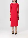 Alberta Ferretti Cardy Long-sleeve Maxi Dress In Red