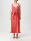 Alberta Ferretti V-neck Satin Dress In Violet
