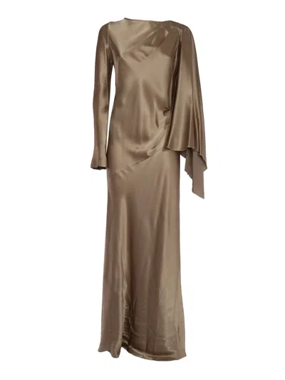 Alberta Ferretti Dress In Beige