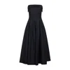 Alberta Ferretti Shoulder-baring Dress With Fitted Bodice And Flared Skirt In Black