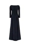 Alberta Ferretti Dark Blue Georgette Long Dress In Blue