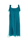 Alberta Ferretti Alberta Ferreti Teal Green Silk Dress In Blue