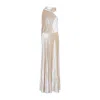 Alberta Ferretti One-shoulder Maxi Dress With Draped Sleeve In Pink