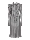 Alberta Ferretti Hanging Long-sleeved Dress In Gray