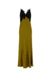 Alberta Ferretti Lace Applique Floor-length Dress In Green