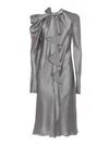 Alberta Ferretti Hanging Long-sleeved Dress In Grey