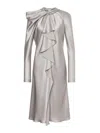 Alberta Ferretti Hanging Long-sleeved Dress In Gris