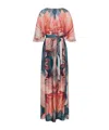 Alberta Ferretti Dress In Habotai With Petal Print