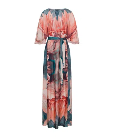 Alberta Ferretti Dress In Habotai With Petal Print