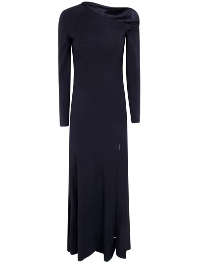 Alberta Ferretti Dress Long Sleeves "enver Satin" In Multi