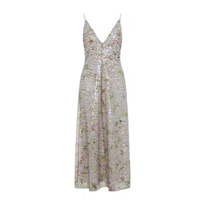 Alberta Ferretti Alberta Ferreti Paiettes Long Dress In Gray