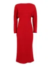 Alberta Ferretti Form-fitting White Dress With Minimalist Design In Red