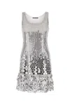 Alberta Ferretti Alberta Ferreti Silver Sequins Mini Dress In Silver