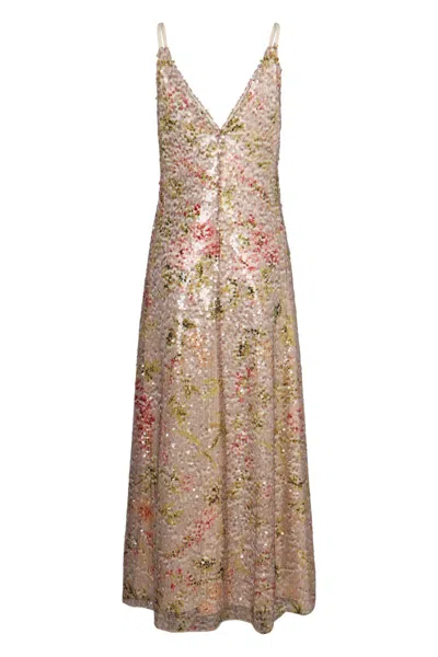 Alberta Ferretti Dress With Sequins In Multi