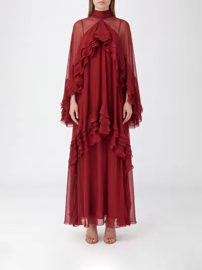 Alberta Ferretti Dress Woman Color Burgundy In Red