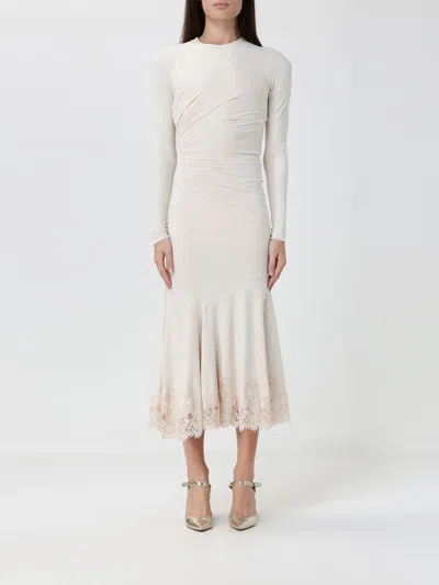 Alberta Ferretti Alberta Ferreti Avorio Velvet Midi Dress In Beige