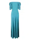 Alberta Ferretti Light Blue Satin Long Dress