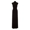 Alberta Ferretti Womens Black Draped Sleeveless Stretch-woven Maxi Dress In Black