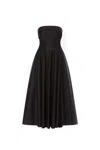 Alberta Ferretti Strapless Black Dress With Flared Hemline In Black
