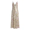 Alberta Ferretti Printed Sequins Long Dress Clothing In Brown