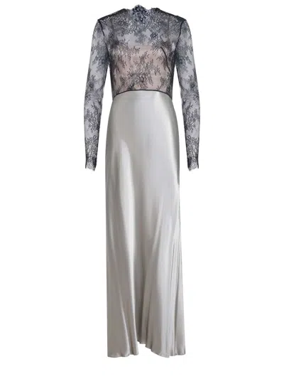 Alberta Ferretti Dress Made Of Shiny Satin In Silver