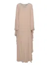 Alberta Ferretti Long-sleeved Dress In Neutral