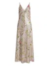 Alberta Ferretti Printed Sequins Long Dress Clothing In Neutral