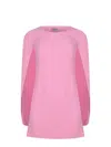 Alberta Ferretti Cape-sleeve Mini Dress In Pink