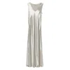 Alberta Ferretti V-neck Slip Dress In Silver