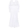 Alberta Ferretti Draped Maxi Dress In White