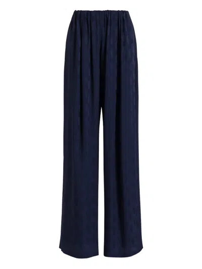 Alberta Ferretti Elastic-waistband Trousers In Blue