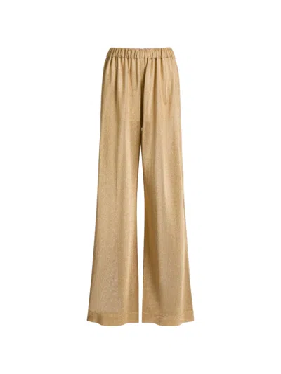 Alberta Ferretti Elasticated-waistband Trousers In Brown