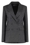 Alberta Ferretti Elegant Double-breasted Jacket In Gray