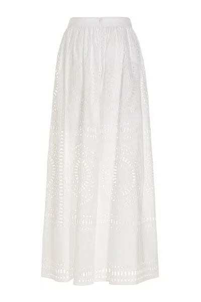 Alberta Ferretti Elegant Perforated Mini Skirt For Women In White