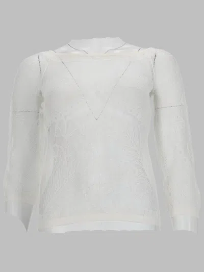 Alberta Ferretti Elegant Viscose Net Knit Mini Top For Women In White