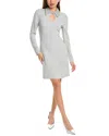 Alberta Ferretti Embellished Collar Shift Dress In Grey